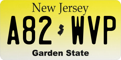 NJ license plate A82WVP