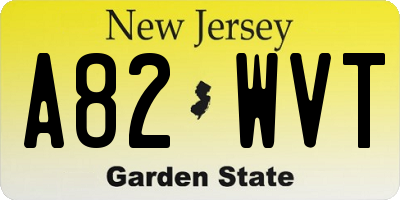 NJ license plate A82WVT