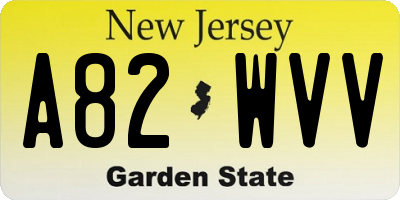 NJ license plate A82WVV