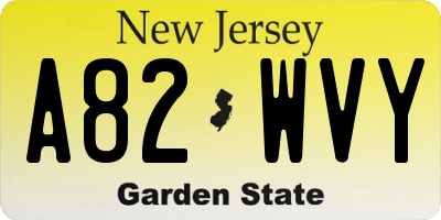 NJ license plate A82WVY