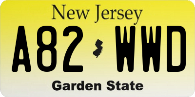 NJ license plate A82WWD