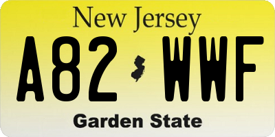NJ license plate A82WWF