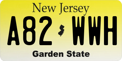 NJ license plate A82WWH