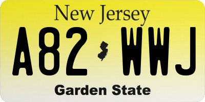 NJ license plate A82WWJ