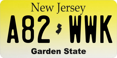 NJ license plate A82WWK