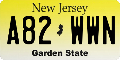 NJ license plate A82WWN