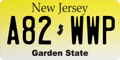 NJ license plate A82WWP