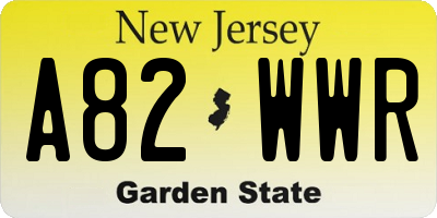 NJ license plate A82WWR