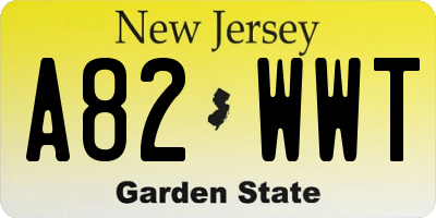 NJ license plate A82WWT