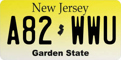 NJ license plate A82WWU