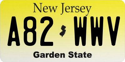 NJ license plate A82WWV