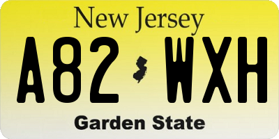 NJ license plate A82WXH