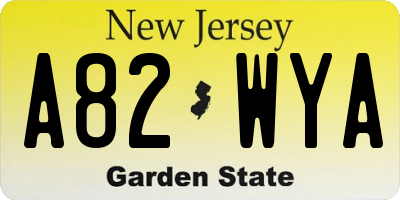 NJ license plate A82WYA