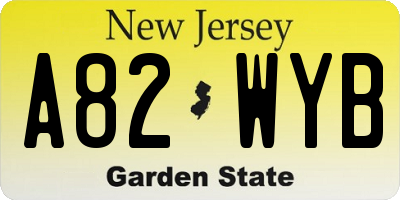NJ license plate A82WYB