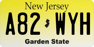 NJ license plate A82WYH