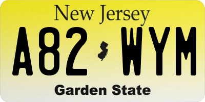 NJ license plate A82WYM