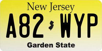NJ license plate A82WYP