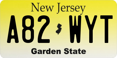 NJ license plate A82WYT