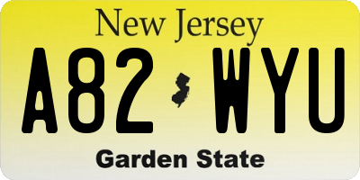 NJ license plate A82WYU