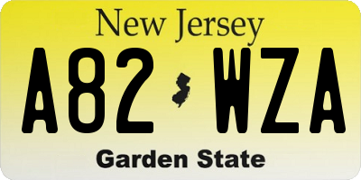 NJ license plate A82WZA