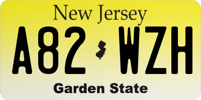 NJ license plate A82WZH