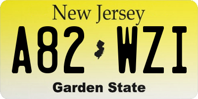 NJ license plate A82WZI