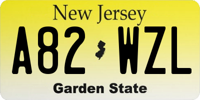 NJ license plate A82WZL