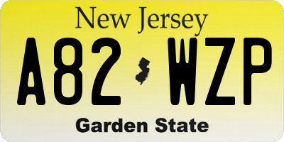 NJ license plate A82WZP