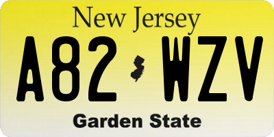 NJ license plate A82WZV
