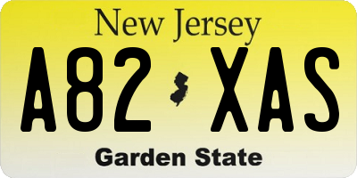 NJ license plate A82XAS