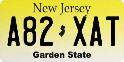 NJ license plate A82XAT