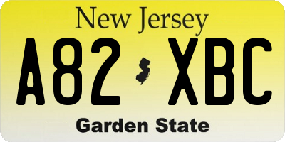 NJ license plate A82XBC