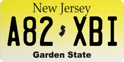 NJ license plate A82XBI