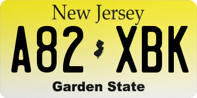 NJ license plate A82XBK