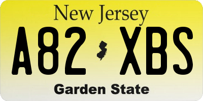 NJ license plate A82XBS