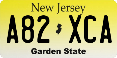 NJ license plate A82XCA