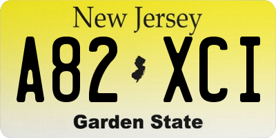 NJ license plate A82XCI