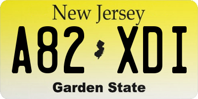 NJ license plate A82XDI