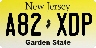 NJ license plate A82XDP