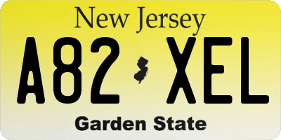 NJ license plate A82XEL