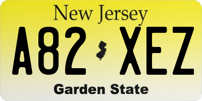 NJ license plate A82XEZ