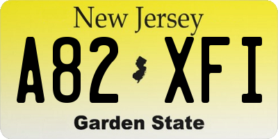 NJ license plate A82XFI