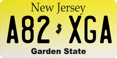 NJ license plate A82XGA