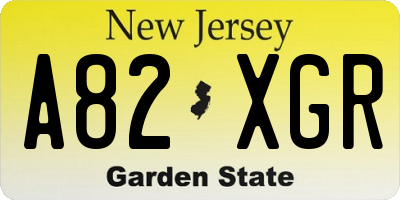 NJ license plate A82XGR