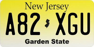 NJ license plate A82XGU