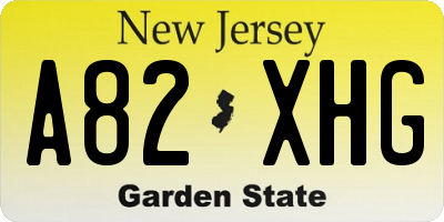 NJ license plate A82XHG