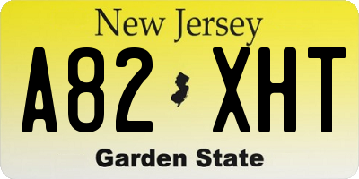 NJ license plate A82XHT