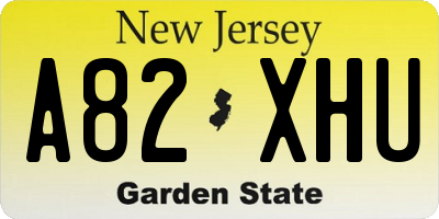 NJ license plate A82XHU