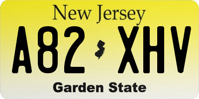 NJ license plate A82XHV