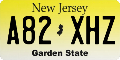 NJ license plate A82XHZ